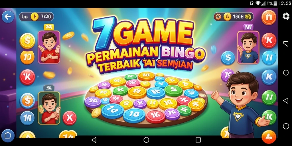 Screenshot dari game Bingo dengan pemain yang sangat antusias.