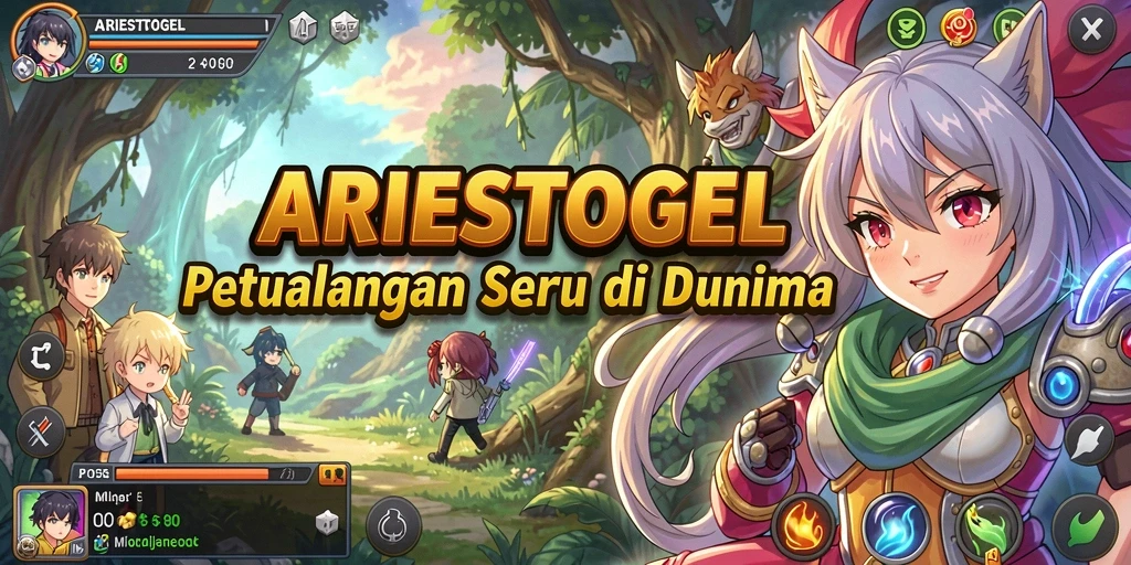 Screenshot gameplay ARIESTOGEL menampilkan aksi karakter anime yang dinamis.