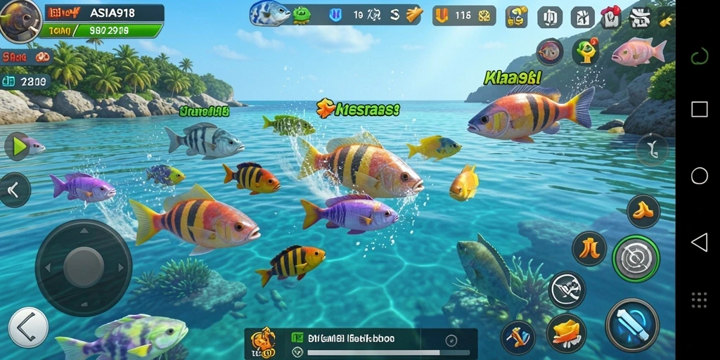 Tangkapan layar gameplay ASIA918 yang menyenangkan saat menangkap ikan.