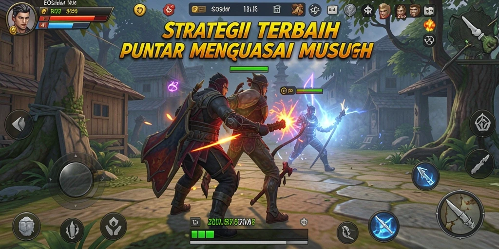 Tangkapan layar EOS77 menampilkan aksi strategi yang intens.