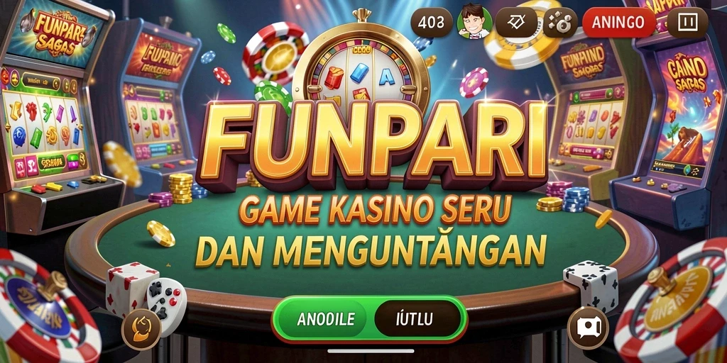 Screenshot gameplay <strong>FUNPARI</strong> menampilkan suasana Kasino yang menarik.