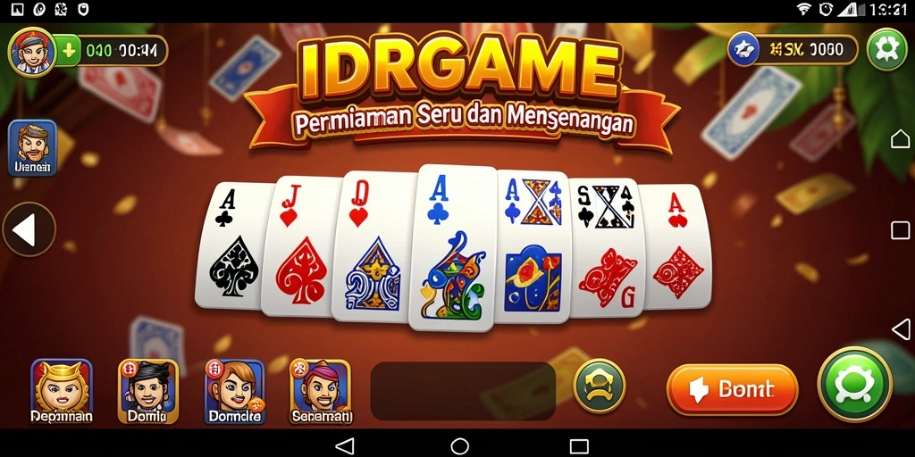 Tampilan gameplay seru dalam IDRGAME yang menampilkan permainan Domino.