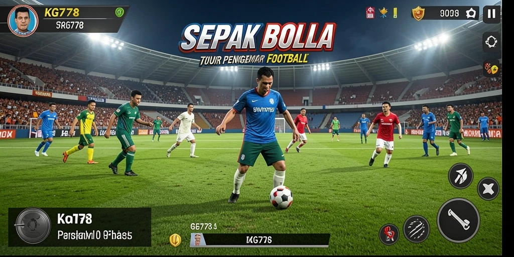 Tampilan gameplay KG778 dengan aksi sepak bola yang mendebarkan.