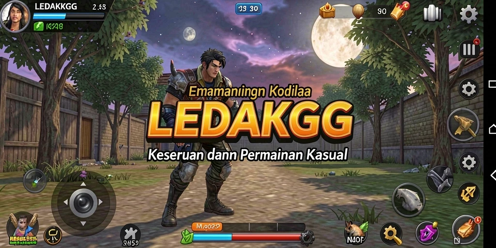 Tampilan utama gameplay LEDAKGG yang mengasyikkan dan berwarna.