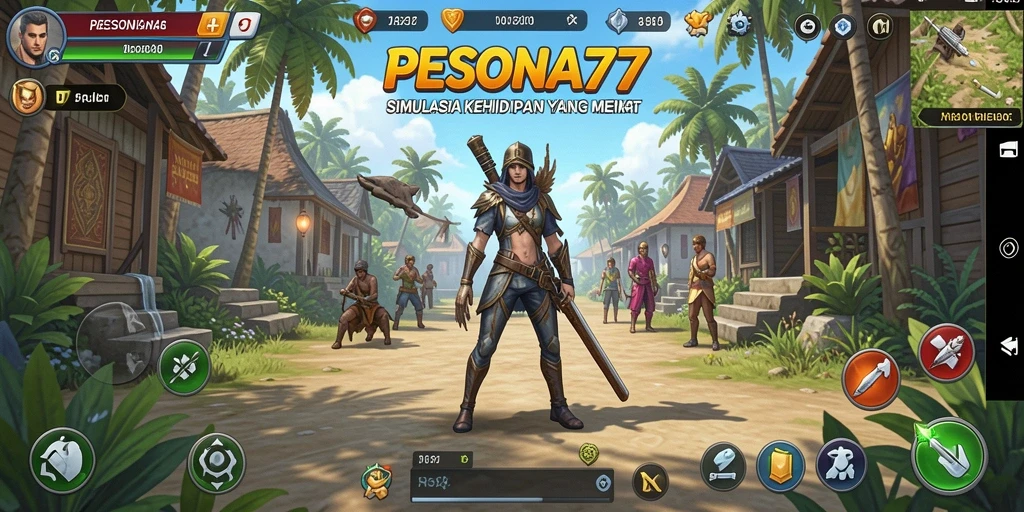 Screenshot utama PESONA77 menampilkan pengalaman gameplay Simulation yang dinamis.