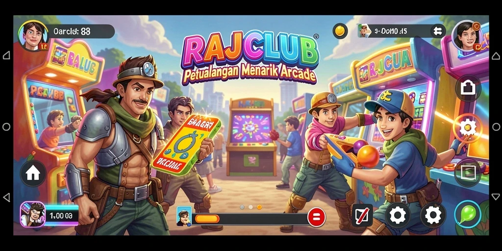 Tampilan gameplay seru di RAJACLUB dengan karakter dan level menarik.