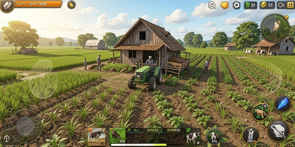 Tampilan gameplay menarik dengan aktivitas pertanian di <strong>SVIP2</strong>.