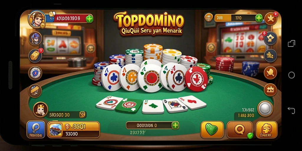 Tampilan menarik dari gameplay QiuQiu di TOPDOMINO.
