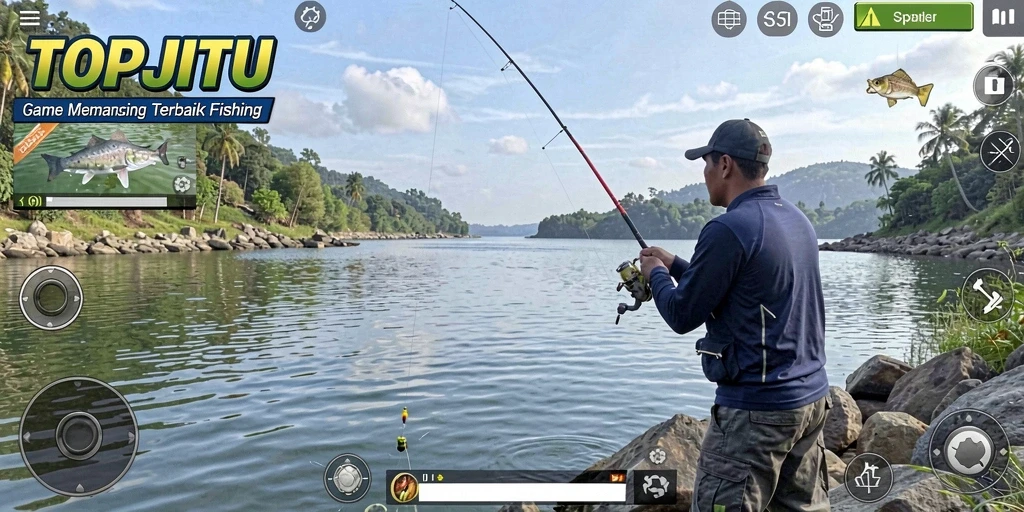 Gameplay seru dalam memancing berbagai ikan.
