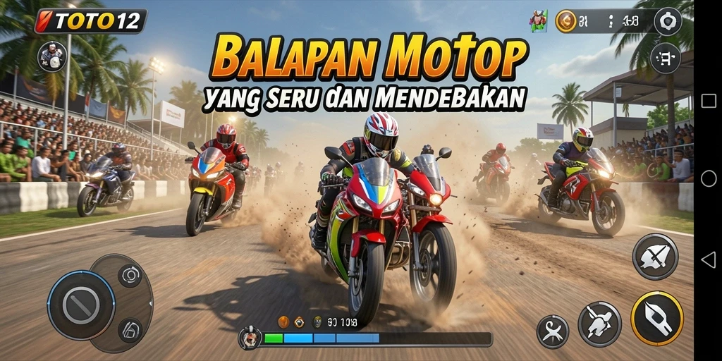 Gameplay balap motor yang mendebarkan dan seru di TOTO12.
