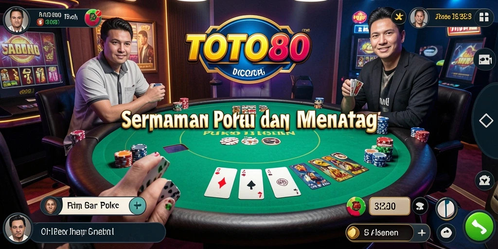 Screenshot gameplay TOTO80 menampilkan aksi seru permainan Poker.