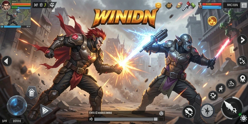 Screenshot menunjukkan aksi pertarungan mendebarkan di WINIDN.